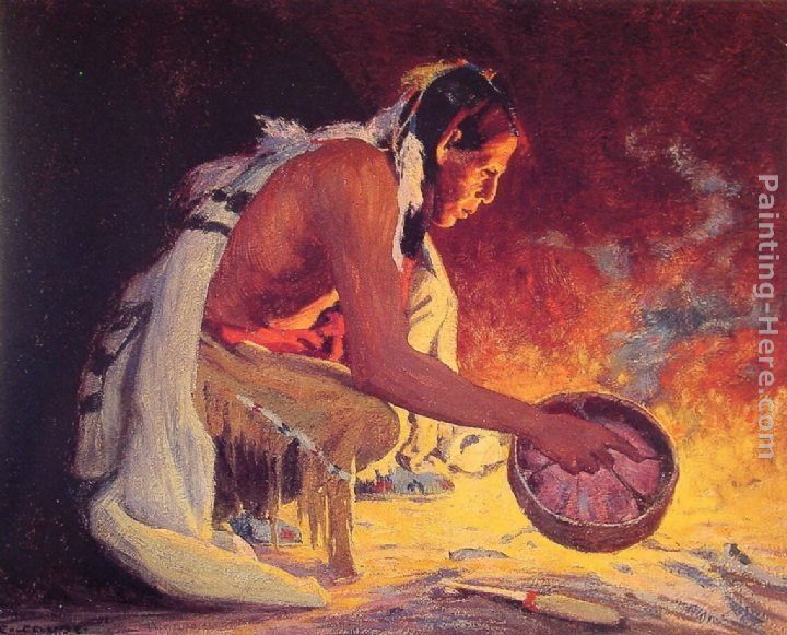 Eanger Irving Couse Indian by Firelight